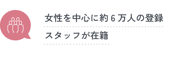 女性を中心に約6万人の登録スタッフが在籍
